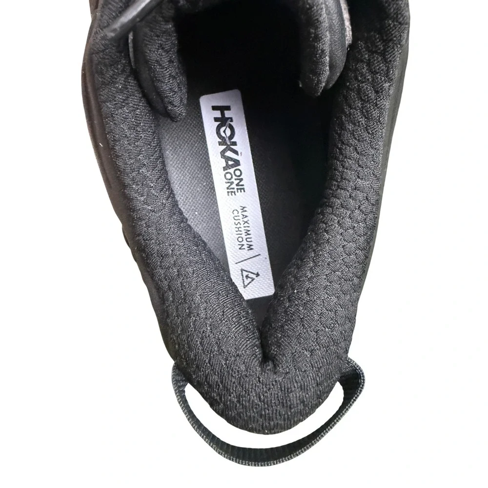 Hoka One One Bondi SR Black Leather Slip Resistant Walking Shoes 1110520 BBLC